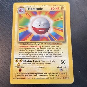 Electrode 21/102 Rare Base Set Pokémon Card 1999